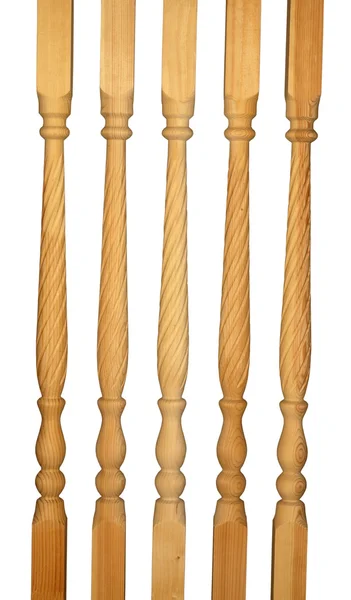 Vijf houten tussenbalusters — Stockfoto