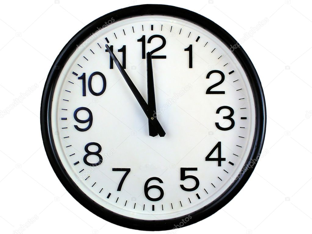 Wall clock isolated over white