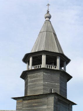 Cupola of the old wooden church. clipart