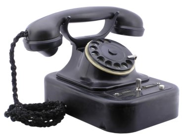 Old black telephone clipart
