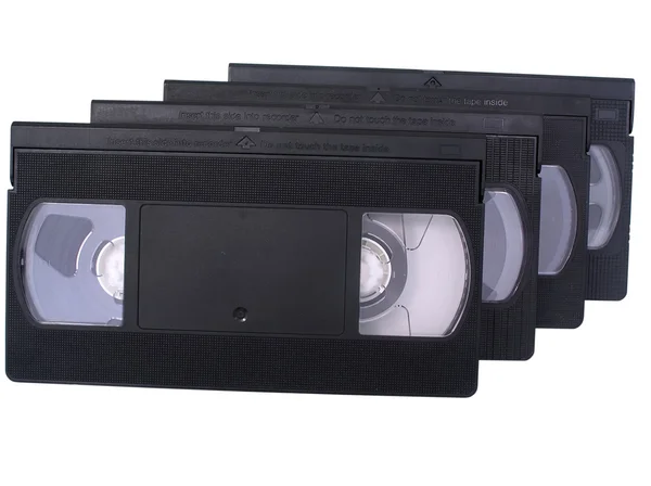 Videocassette retrò VHS, isolate in bianco — Foto Stock
