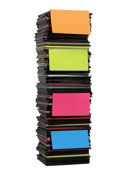 Stack of floppy disks isolated on white. — Stock Photo, Image