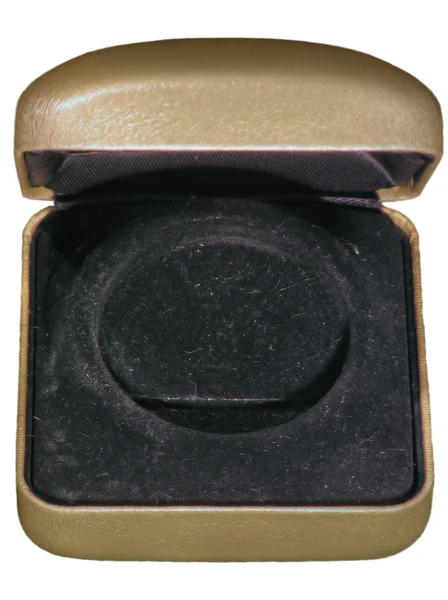 Χρυσή openning διακοσμητικό κουτί. απομονωθεί σε λευκό φόντο. — Φωτογραφία Αρχείου
