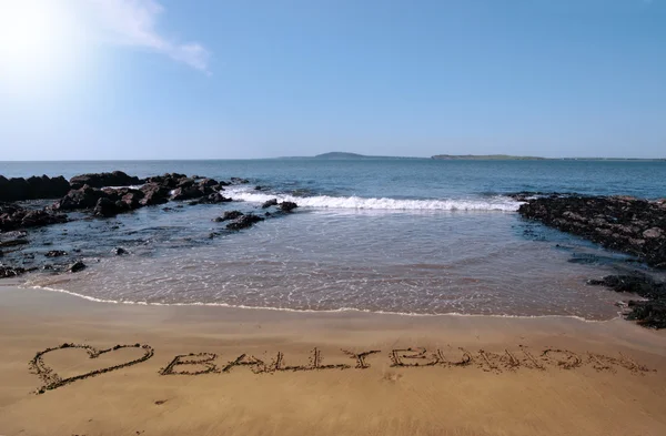 Liefde Ballybunion wordt geplaatst in het zand — Stockfoto