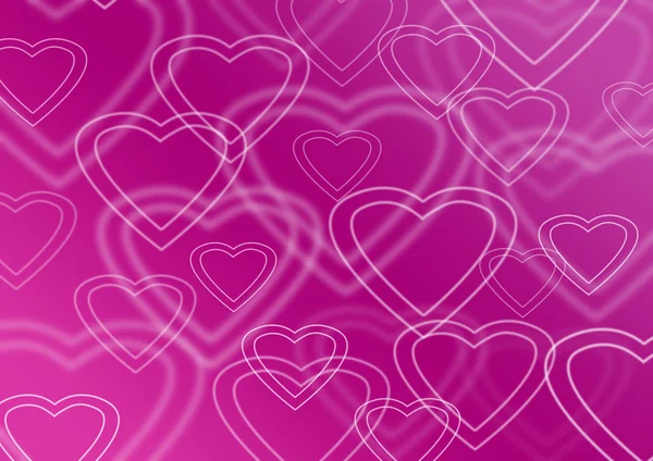 Serca na różowym tle — Zdjęcie stockowe