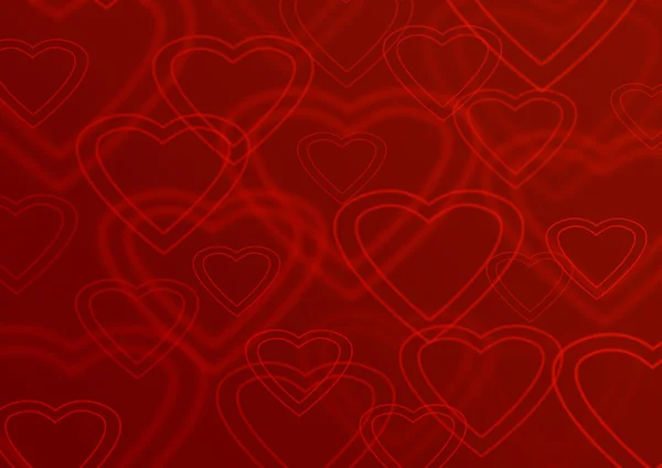 Hearts on a red background — Stock Photo, Image