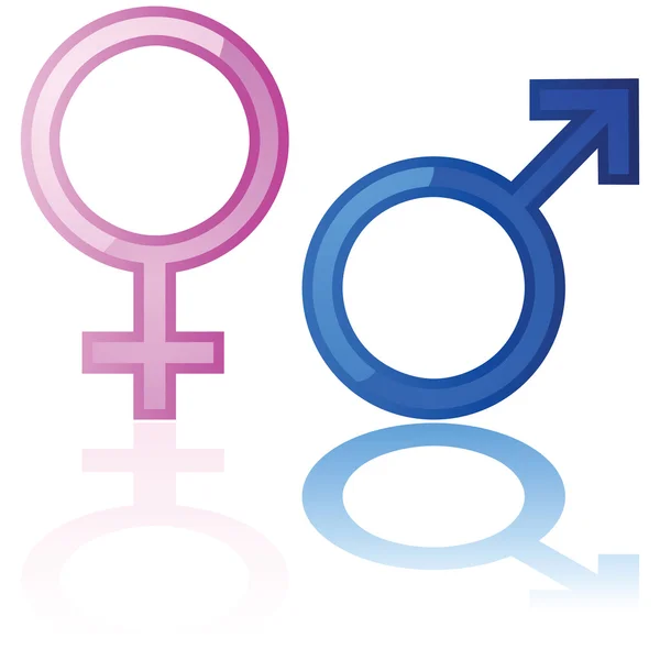 Symbolen voor mannen en vrouwen — Stockvector