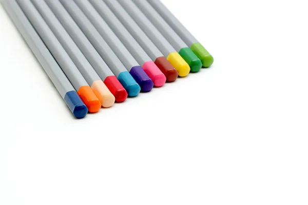 Crayons Couleur Pour Dessiner Sur Fond Blanc — Photo