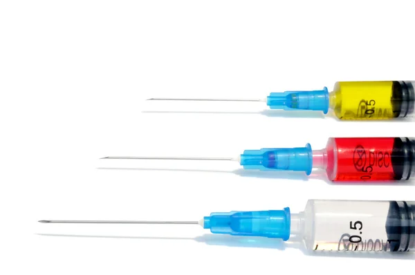 Three disposable syringe — Stock Photo, Image