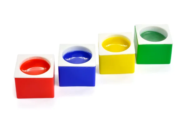 Gekleurde containers van verf — Stockfoto