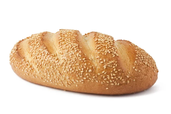 Long loaf of fresh bread with sesame seeds — Stock Photo, Image