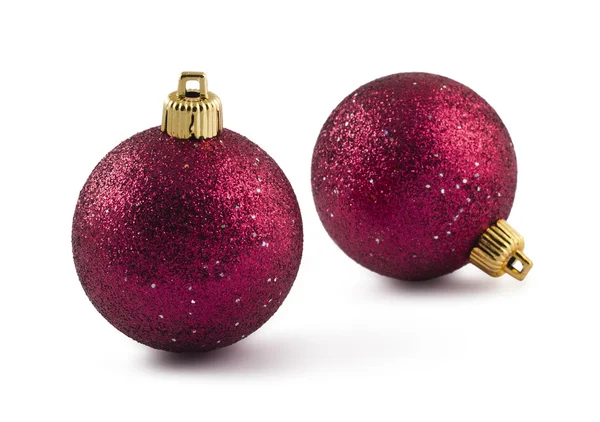 Two red Christmas baubles — Stock Photo, Image