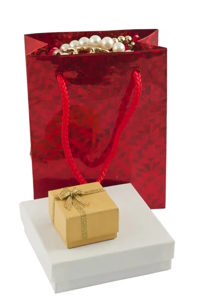 Giftbag and two boxes — Stock Photo, Image
