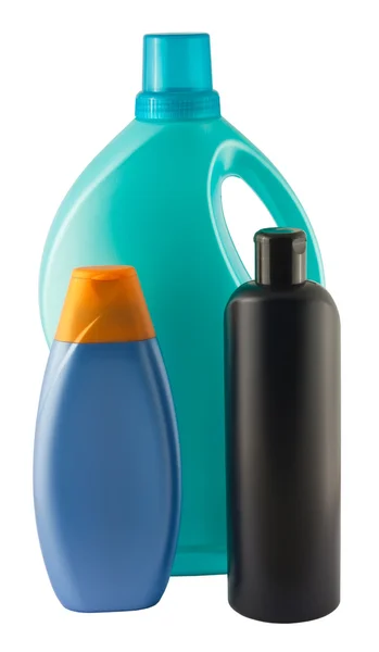 Три пластиковых бутылки — стоковое фото