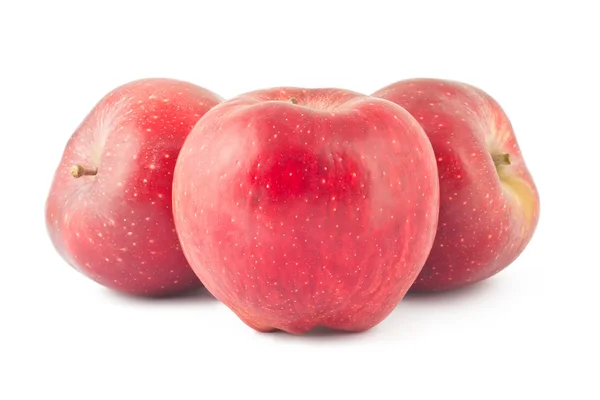Mogna Röda Äpplen Isolerade Vit Bakgrund — Stockfoto