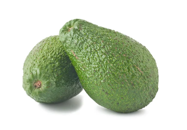 Zwei Reife Avocados Isoliert Auf Weißem Hintergrund — Stockfoto