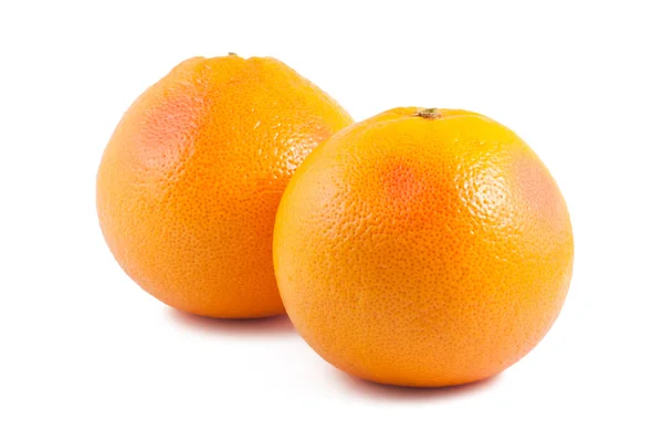 Zwei Reife Grapefruits Isoliert Auf Weißem Hintergrund — Stockfoto