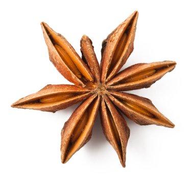 Star anise isolated on white background clipart