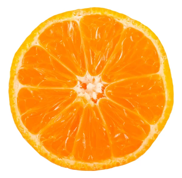 Segment Voor Rijpe Tangerine Geïsoleerd Witte Achtergrond — Stockfoto