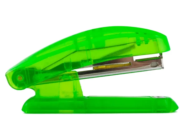 Green transparent stapler — Stock Photo, Image