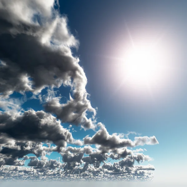 Cielo Luminoso Soleggiato Cominciò Coprirsi Nuvole Scure — Foto Stock