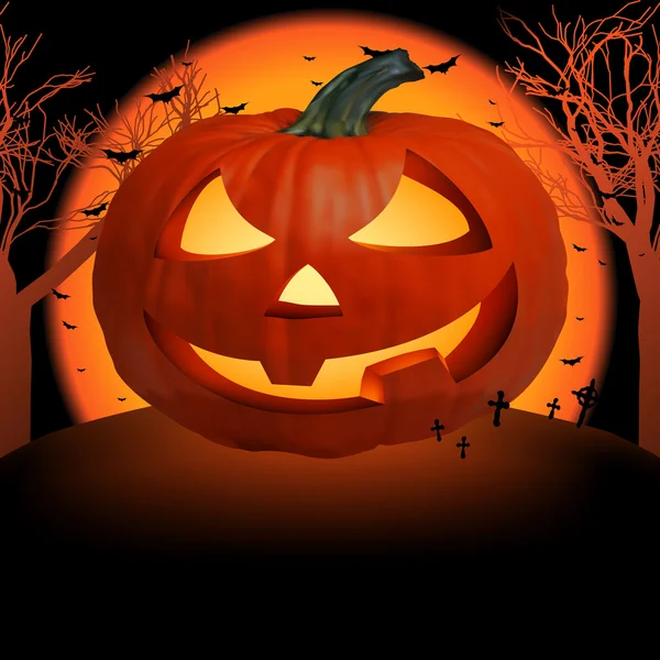Scary pumpkin postcard. EPS 8 — Stock Vector © beholdereye #4946617