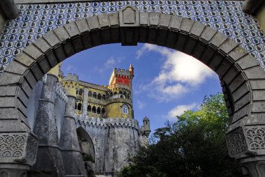 Pena Palace in the arch clipart