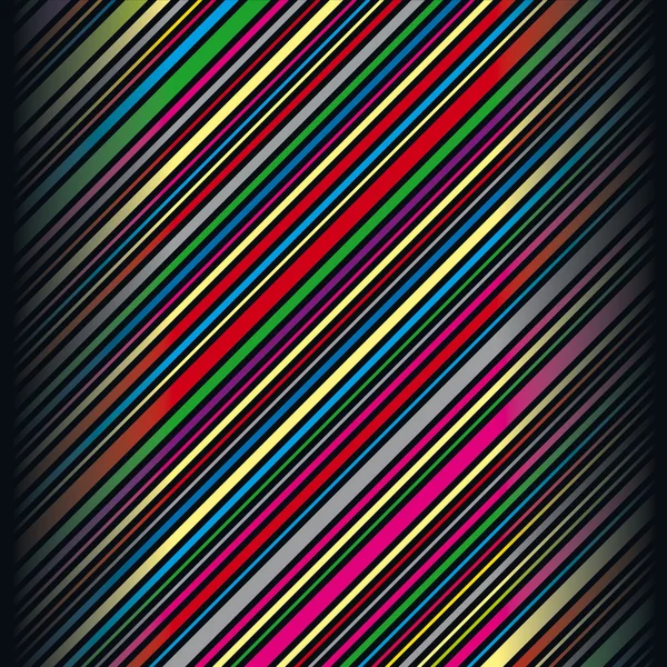 Straight color stripes on black background. Vector Illustration — Stock Vector