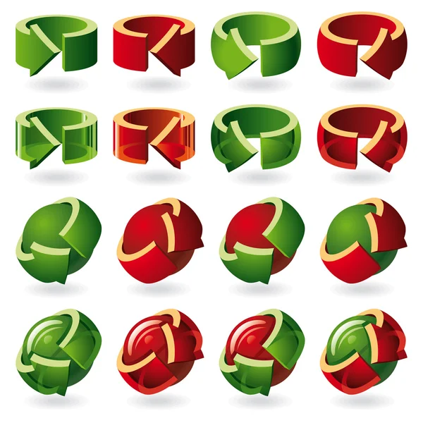Ensemble d'icônes flèches rondes — Image vectorielle