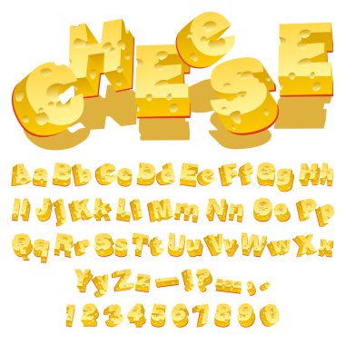 Cheese font clipart