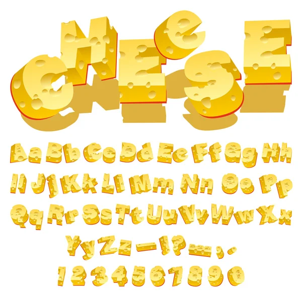 Peynir yazı tipi — Stok Vektör