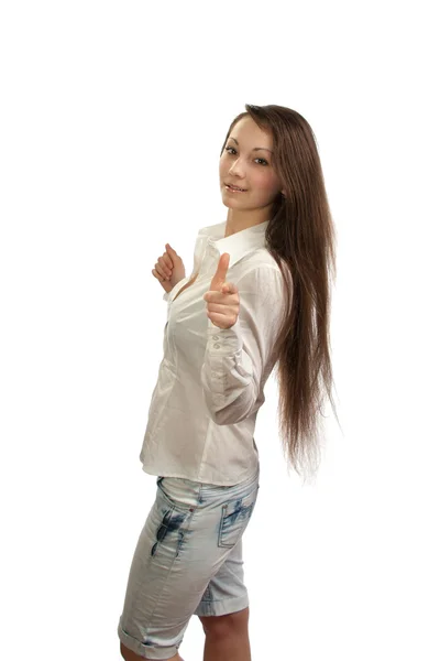Bella ragazza con i capelli lunghi — Foto Stock