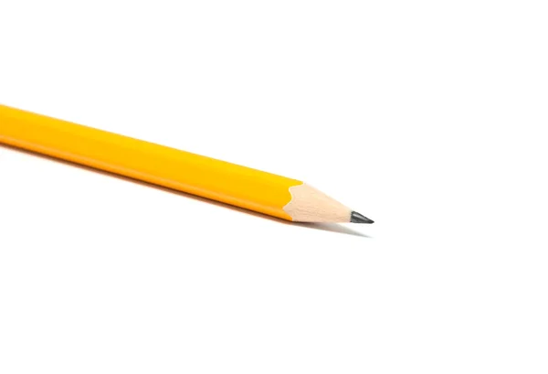 白い背景に黄色の先のとがった鉛筆 — ストック写真