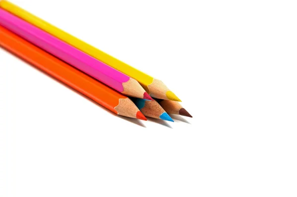 Pět barevných tužek — Stock fotografie