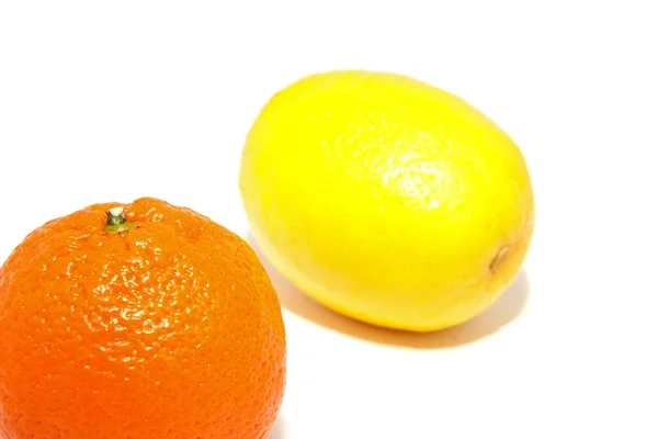 Limón Mandarina Sobre Fondo Blanco — Foto de Stock