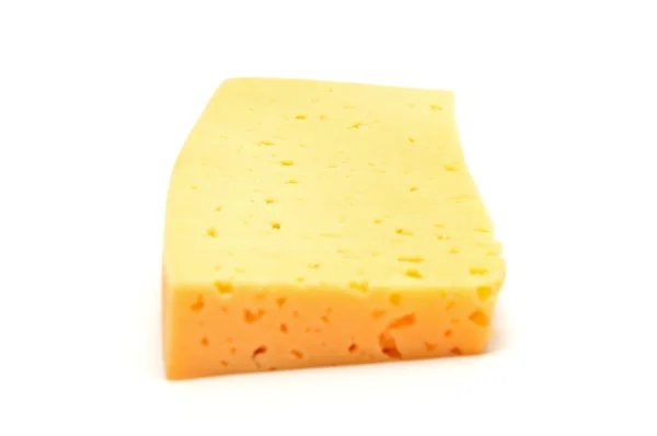 Big Piece Cheese White Background — Stock Photo, Image