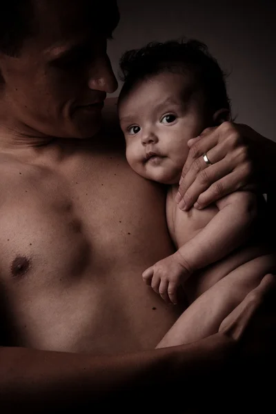 stock image Baby and father