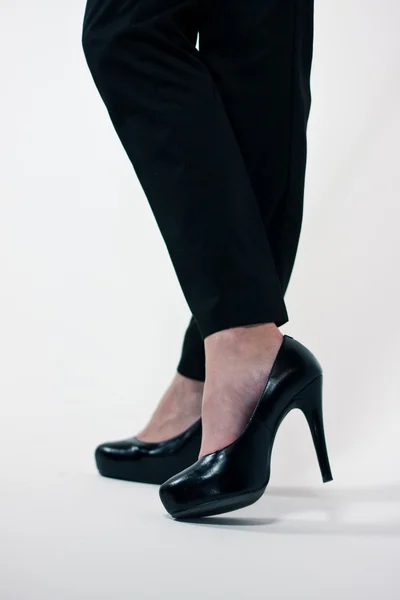 Високі чорні каблуки — стокове фото