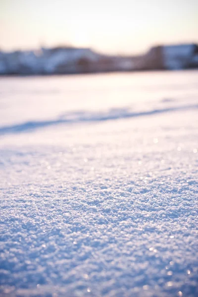 Wieś śnieg detal makro — Zdjęcie stockowe