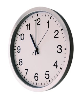 Eleven on the white wall clocks (isolated) clipart