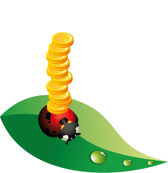 Ladybug money — Stock Vector