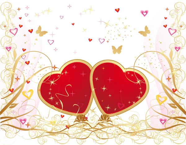 Aşk Sevgililer Kalp Soyut Arka Plan Renk Vektör — Stok Vektör