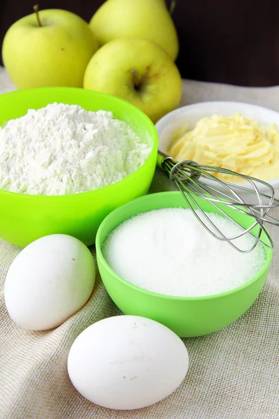 Flour sugar butter eggs — Stock Photo, Image
