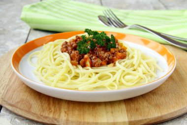Spaghetti on a plate clipart