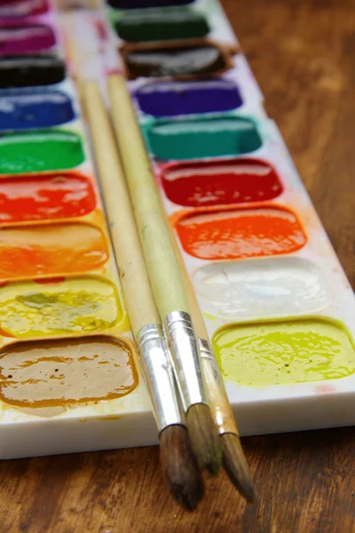 Box watercolor paints to draw — Stockfoto
