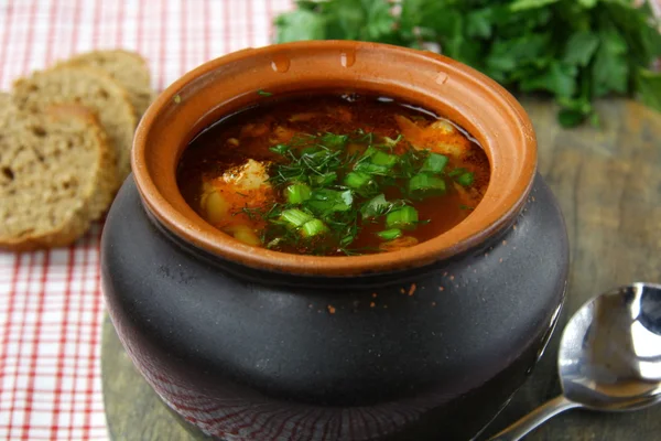 stock image Russian borscht soup