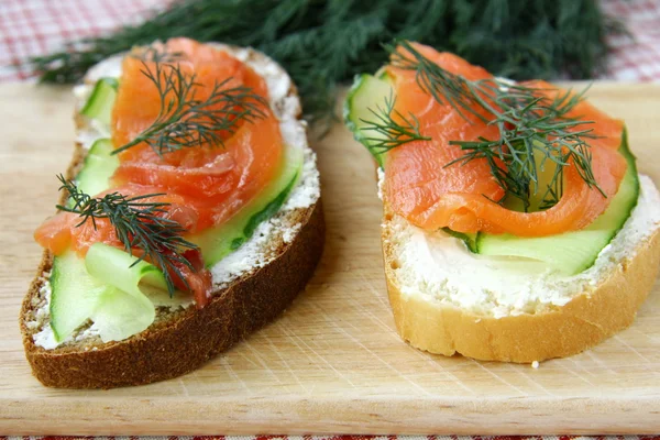 stock image Sandwich with salmon