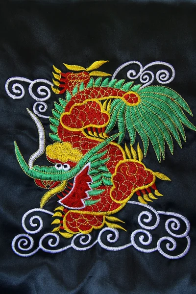 stock image Chinese dragon embroidery thread