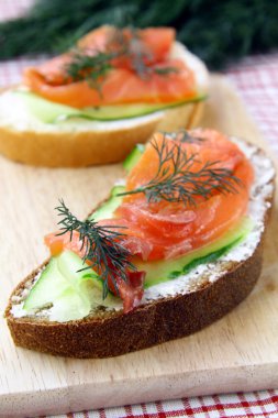 Sandwich with salmon clipart