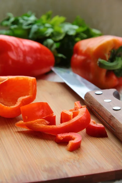 Red pepper sliced and purified — Stock Photo, Image